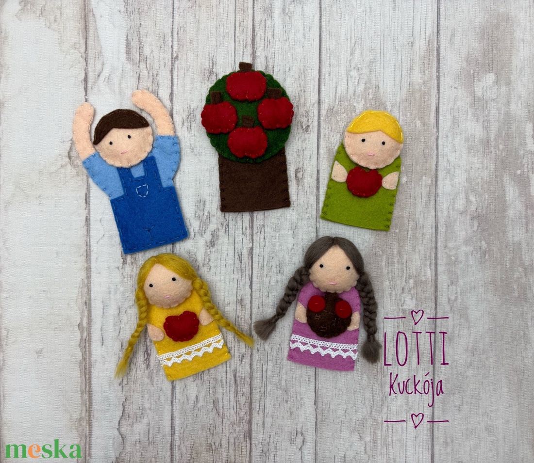 Hüvelykujjam almafa... ujjbáb készlet - játék & sport - bábok - ujjbáb - Meska.hu