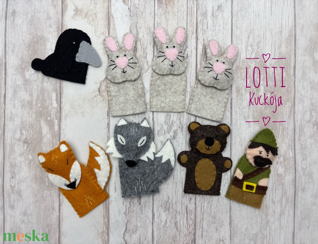 Zelk Zoltán: A három nyúl ujjbáb készlet - játék & sport - bábok - ujjbáb - Meska.hu