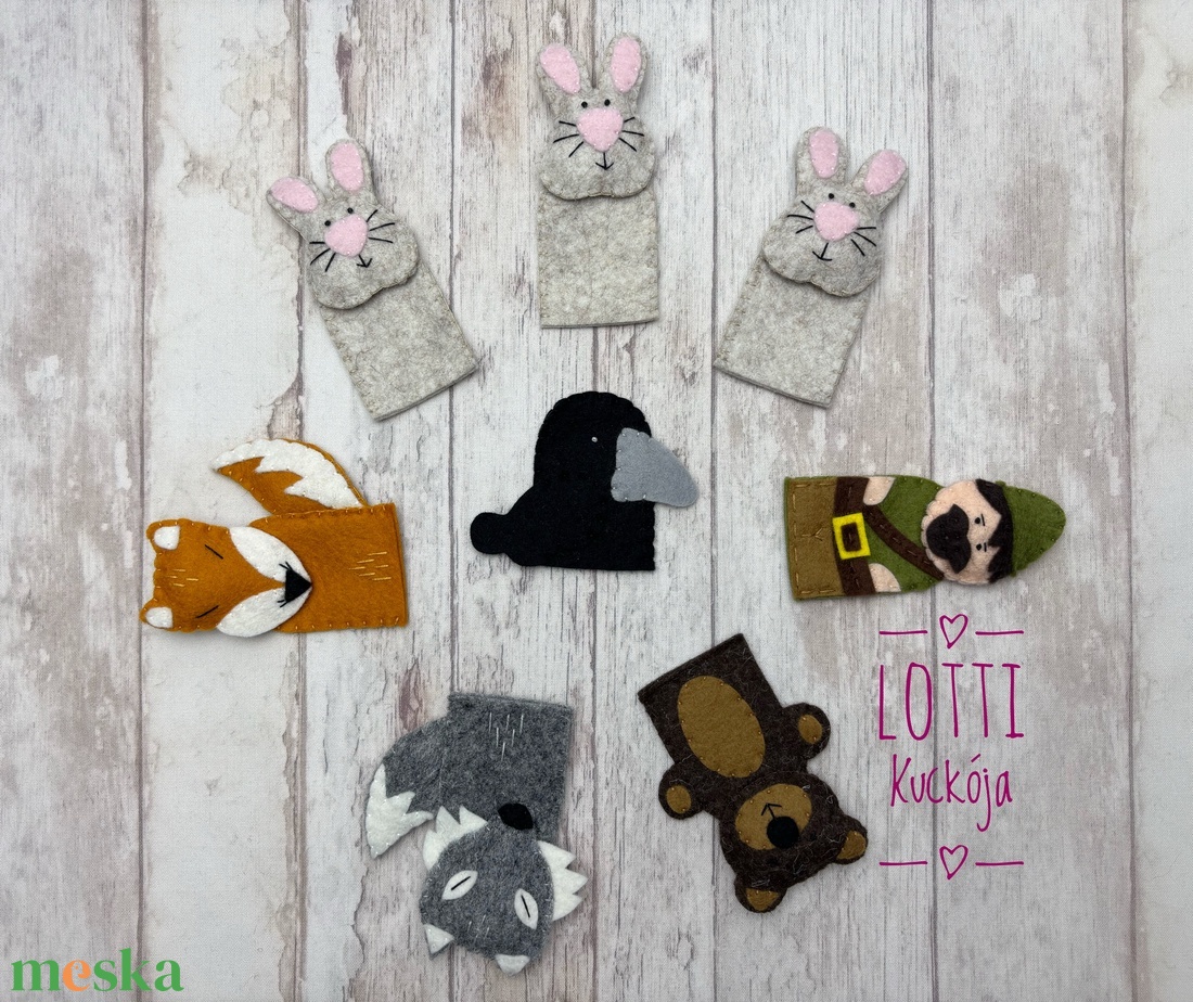 Zelk Zoltán: A három nyúl ujjbáb készlet - játék & sport - bábok - ujjbáb - Meska.hu