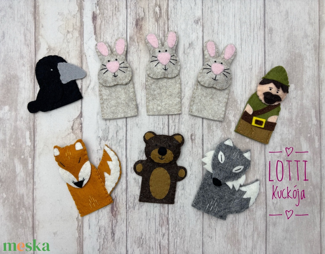 Zelk Zoltán: A három nyúl ujjbáb készlet - játék & sport - bábok - ujjbáb - Meska.hu