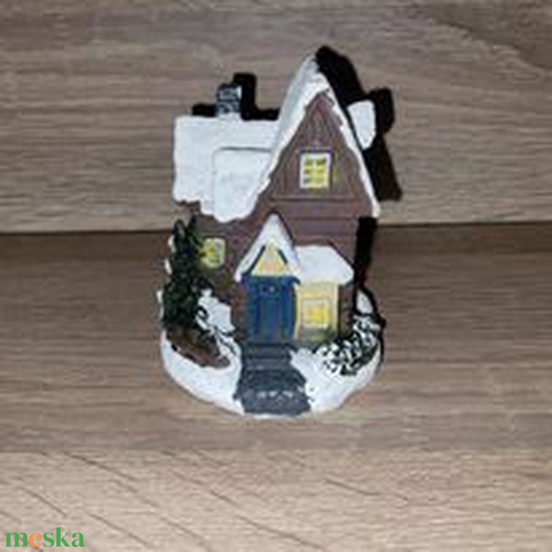 Színes, világítós házikó karácsonyi faluba  - karácsony - karácsonyi lakásdekoráció - karácsonyi falu, házikó - Meska.hu