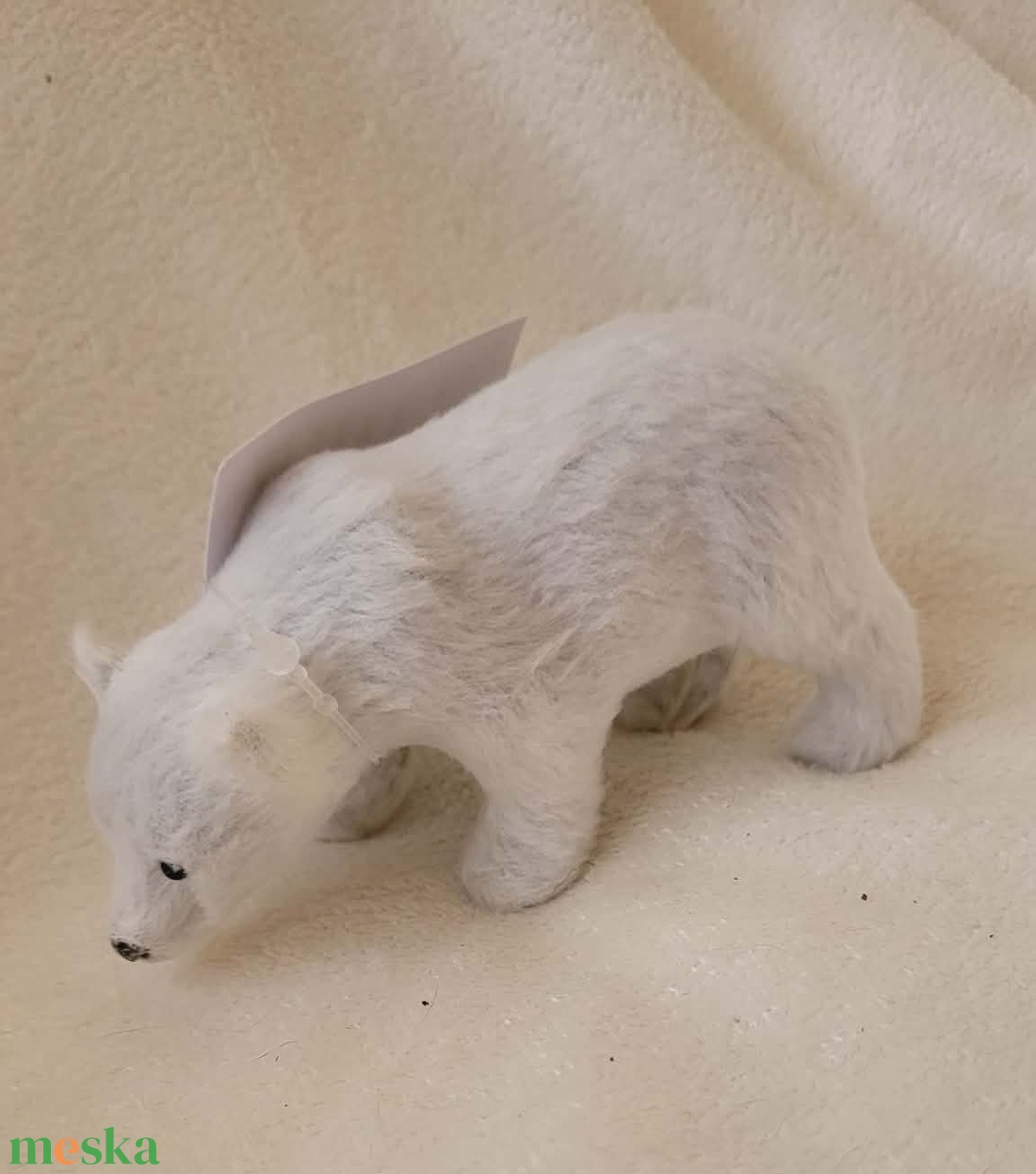Prémium jegesmedve figura - műszőr 5,5 cm magas - Téli dekor - karácsony - karácsonyi lakásdekoráció - karácsonyi manók, figurák - Meska.hu