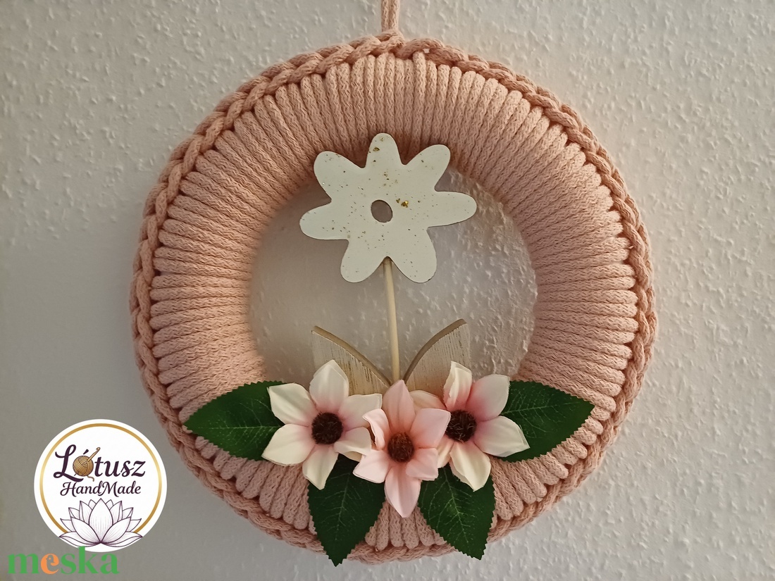 Horgolt tavaszi ajtódísz - otthon & életmód - dekoráció - ajtó- és ablak dekoráció - ajtódísz & kopogtató - Meska.hu