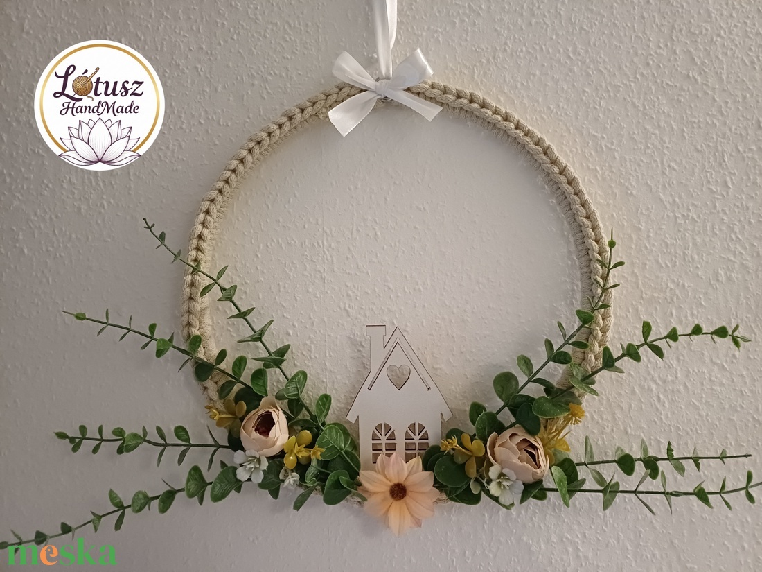 Horgolt tavaszi ajtódísz - otthon & életmód - dekoráció - ajtó- és ablak dekoráció - ajtódísz & kopogtató - Meska.hu