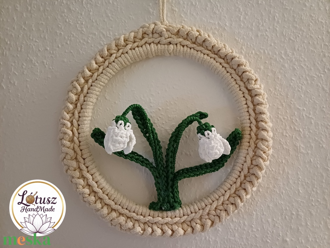 Hóvirág ajtódísz - otthon & életmód - dekoráció - ajtó- és ablak dekoráció - ajtódísz & kopogtató - Meska.hu