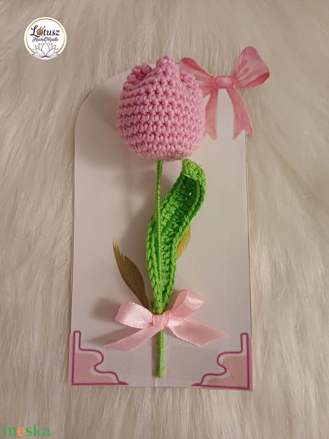 Horgolt tulipán - otthon & életmód - virágdekoráció - virágdíszek - dekor koszorúk, kopogtatók - Meska.hu