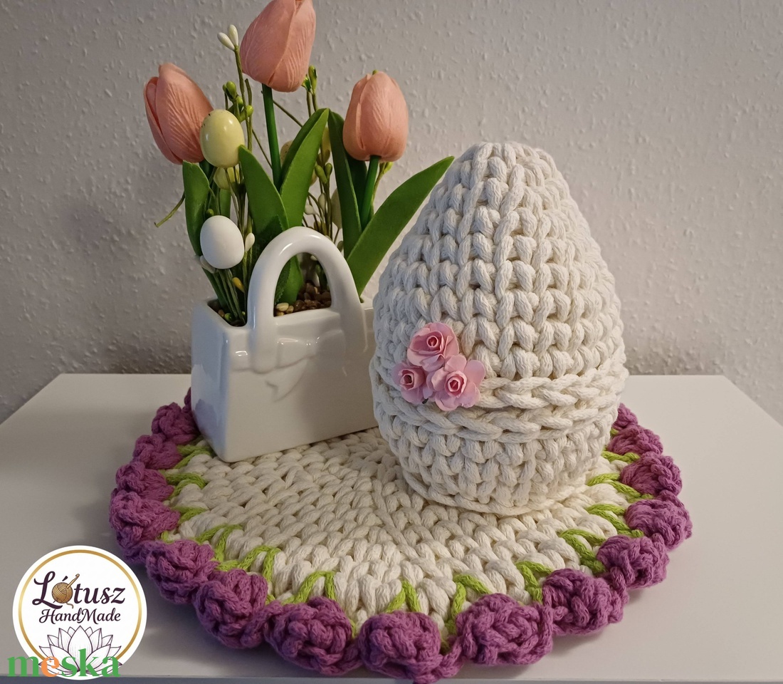 Horgolt tojás - ünnepi díszek, dekorációk - húsvéti díszek és dekorációk - húsvéti ajándékátadó - Meska.hu