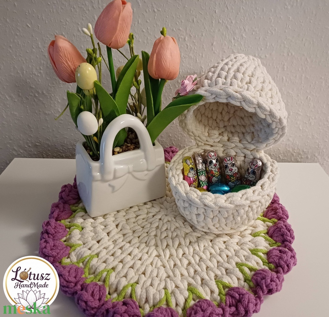 Horgolt tojás - ünnepi díszek, dekorációk - húsvéti díszek és dekorációk - húsvéti ajándékátadó - Meska.hu