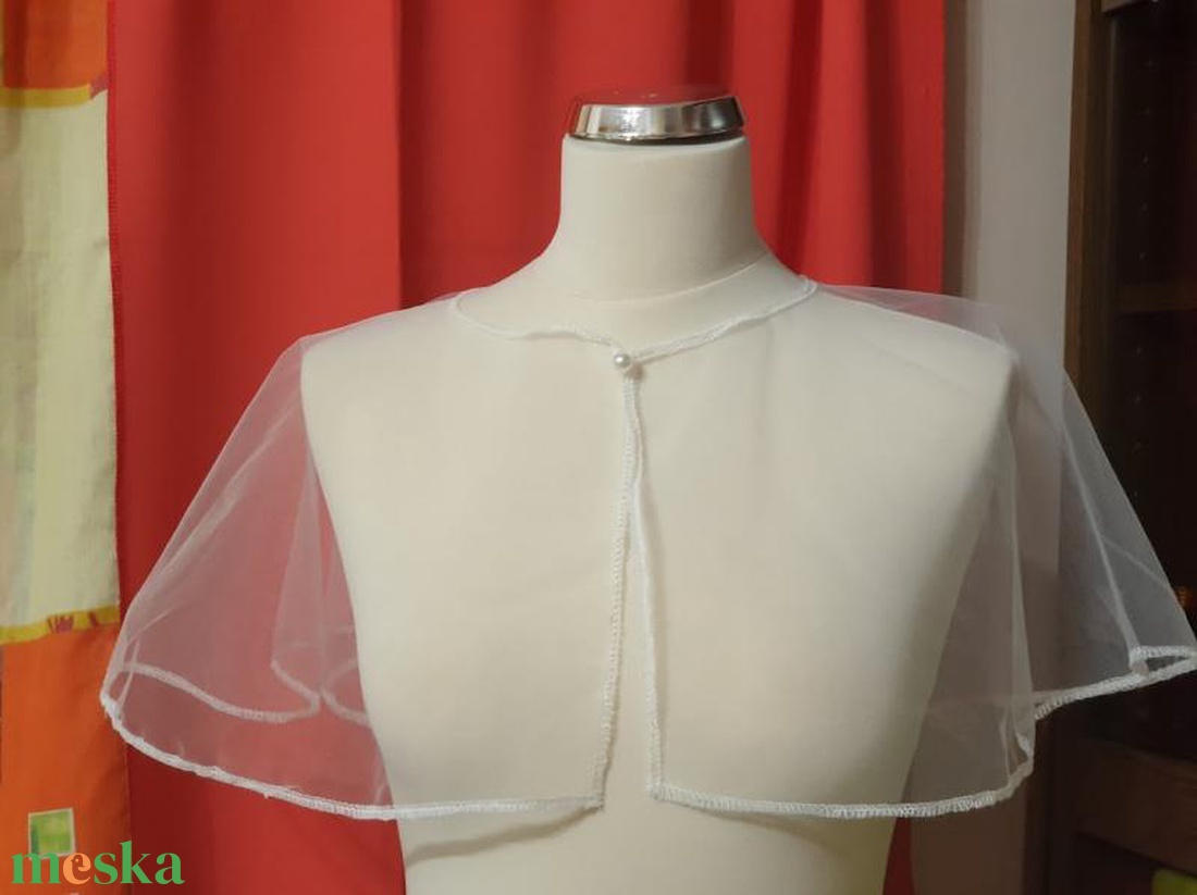 ESKÜVŐ BOL20 - Elegáns mini boleró, pelerin - gyerekeknek is akciós termékkép 1