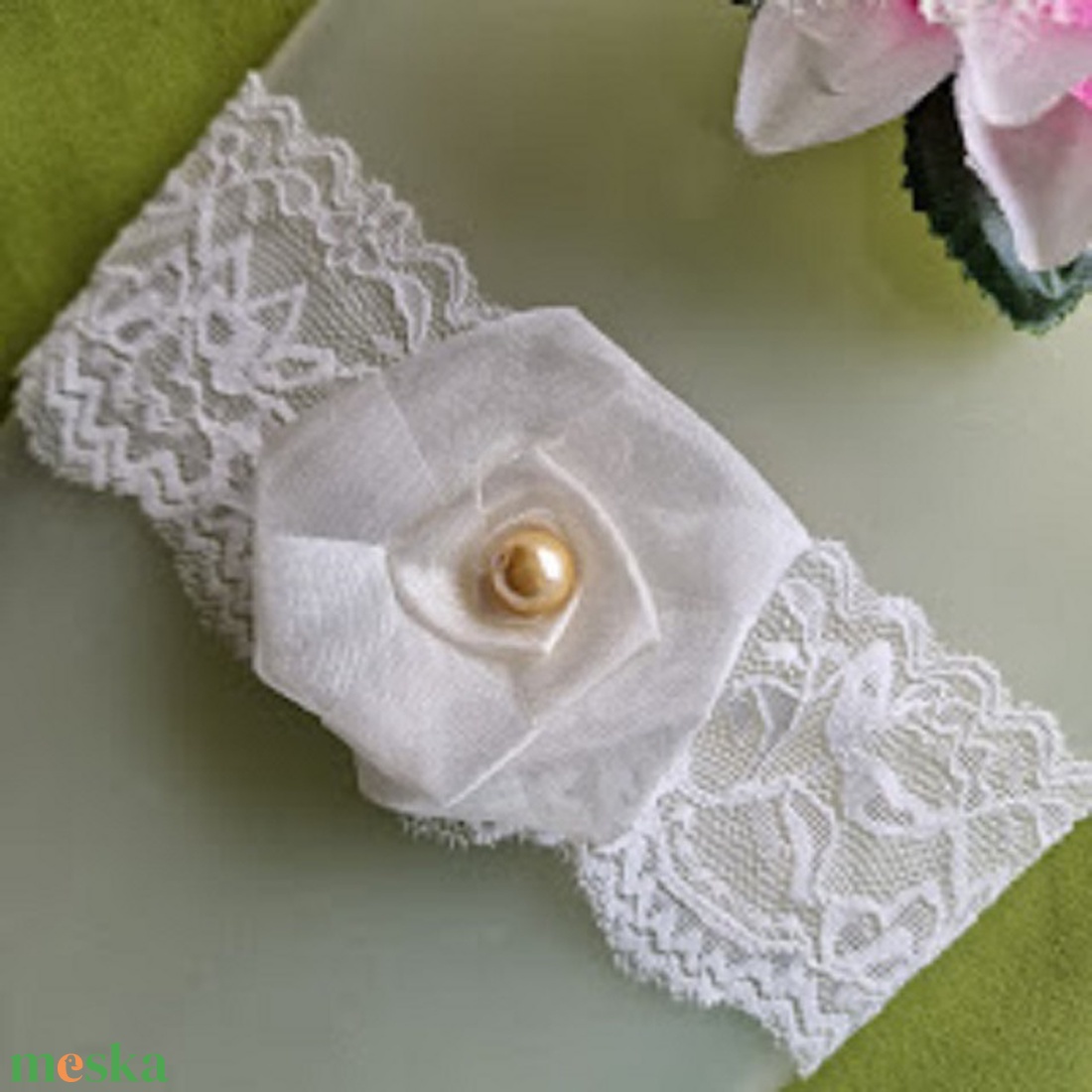 ESKÜVŐ HAK63 - 60mm-es ekrü, organza virágos csipke Harisnyakötő, Combcsipke - esküvő - kiegészítők - harisnyatartó & valami kék - Meska.hu ESKÜVŐ HAK63 - 60mm-es ekrü, organza virágos csipke Harisnyakötő, Combcsipke - esküvő - kiegészítők - harisnyatartó & valami kék - Meska.hu