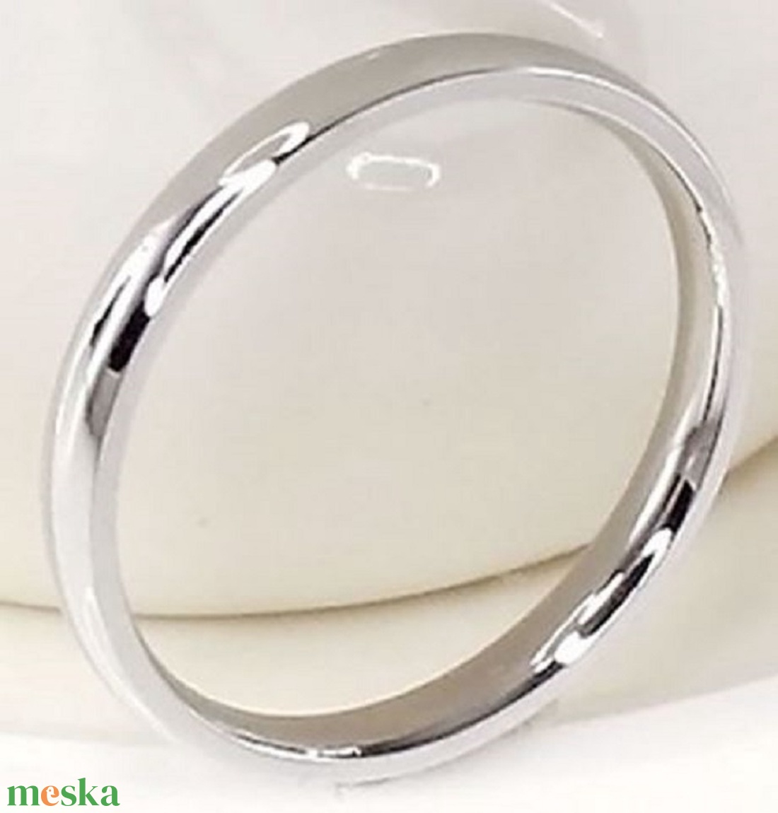 ESKÜVŐ ELJEGYZÉS GYR02 - 4mm-es Fényes acél karikagyűrű ezüst színű akciós termékkép 1