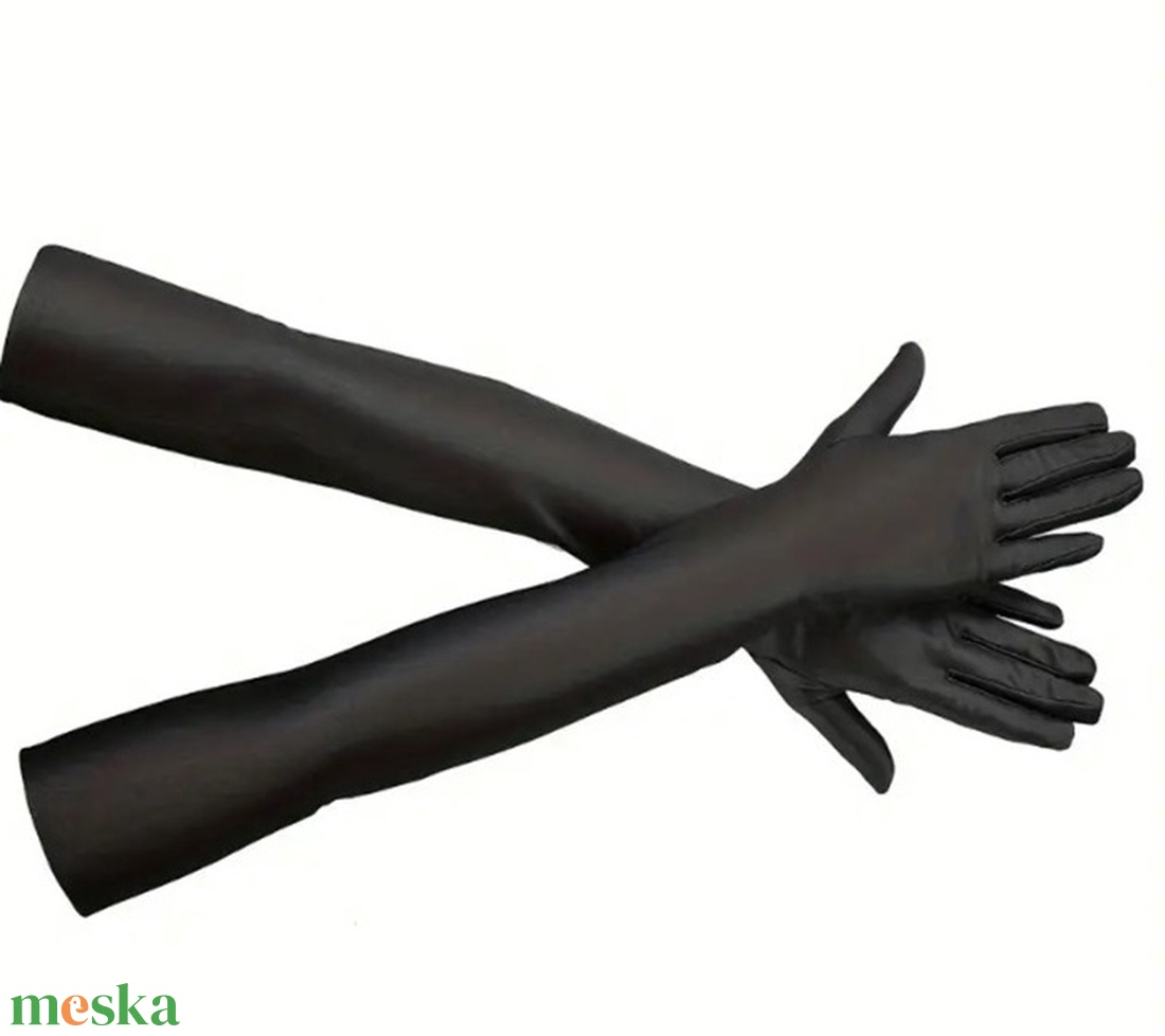 ESKÜVŐ KTY94 - 50cm-es fekete jersey menyasszonyi kesztyű, operába, bálba - esküvő - kiegészítők - menyasszonyi kesztyűk - Meska.hu ESKÜVŐ KTY94 - 50cm-es fekete jersey menyasszonyi kesztyű, operába, bálba - esküvő - kiegészítők - menyasszonyi kesztyűk - Meska.hu