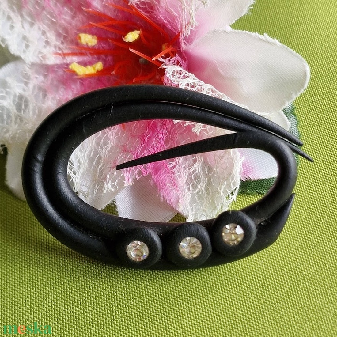 Kitűző, bross BRO413/414/415/416  - Fekete rózsás melltűk - ékszer - kitűző és bross - Meska.hu