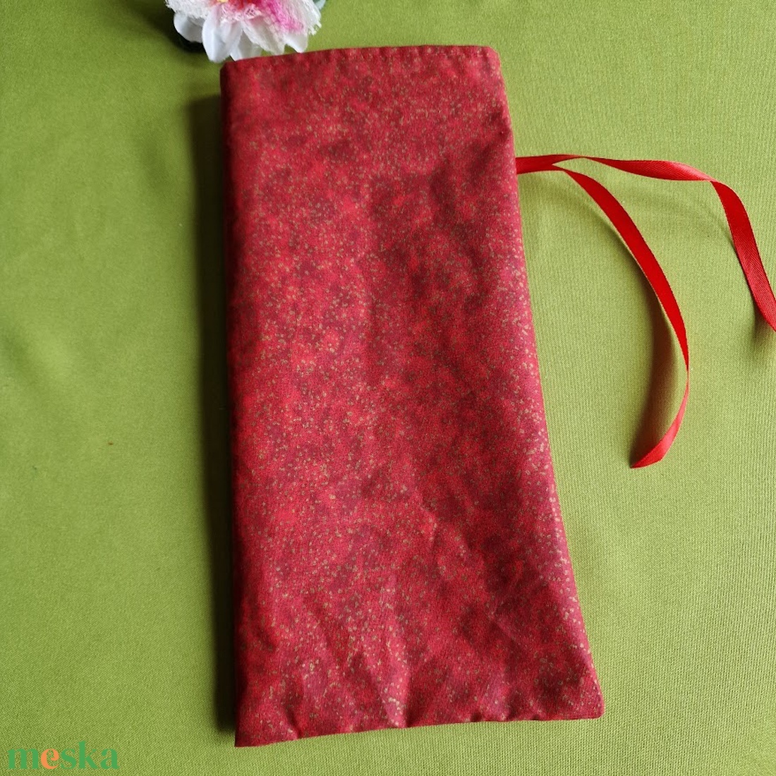 DCS118 - Arany pöttyös bordó textil ajándéktasak, mikulás zsák, bortartó - karácsony - mikulás - mikulás zsák - Meska.hu