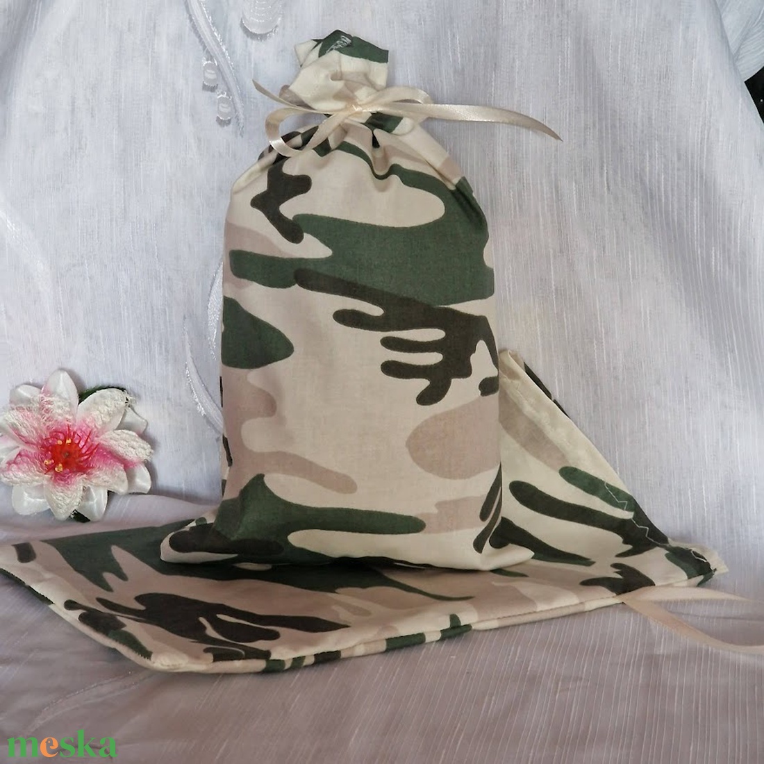DCS56B - Városi terepmintás bor és pezsgőtartó textil ajándéktasak, zsák  - Urban Camouflage - karácsony - mikulás - mikulás zsák - Meska.hu