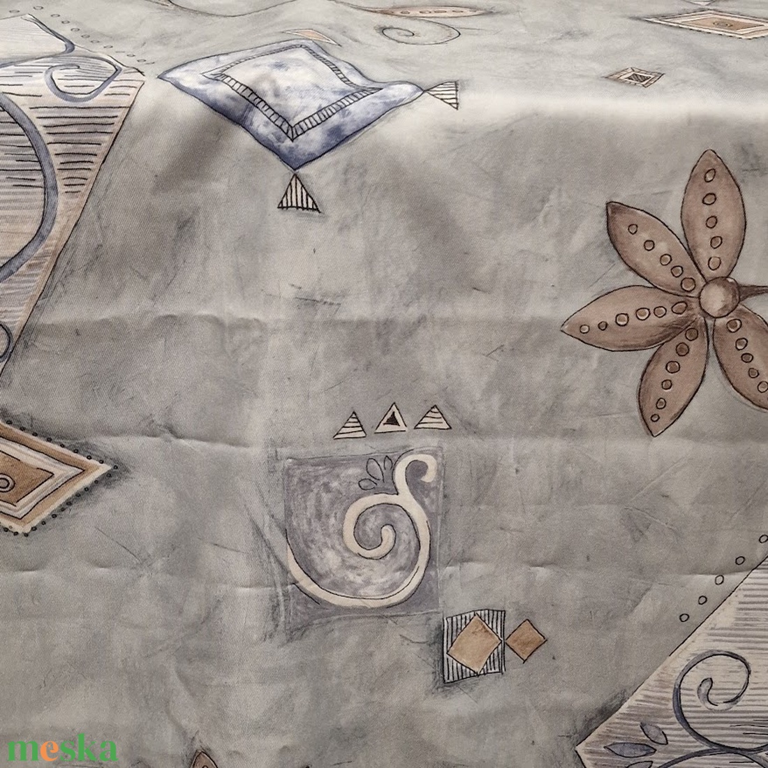 ANY35 - Transfertex Desing nyomtatott absztrakt (virágos, geometrikus) mintás szövet - kellékek & szerszámok - méteráru - vászon - pamutvászon - Meska.hu