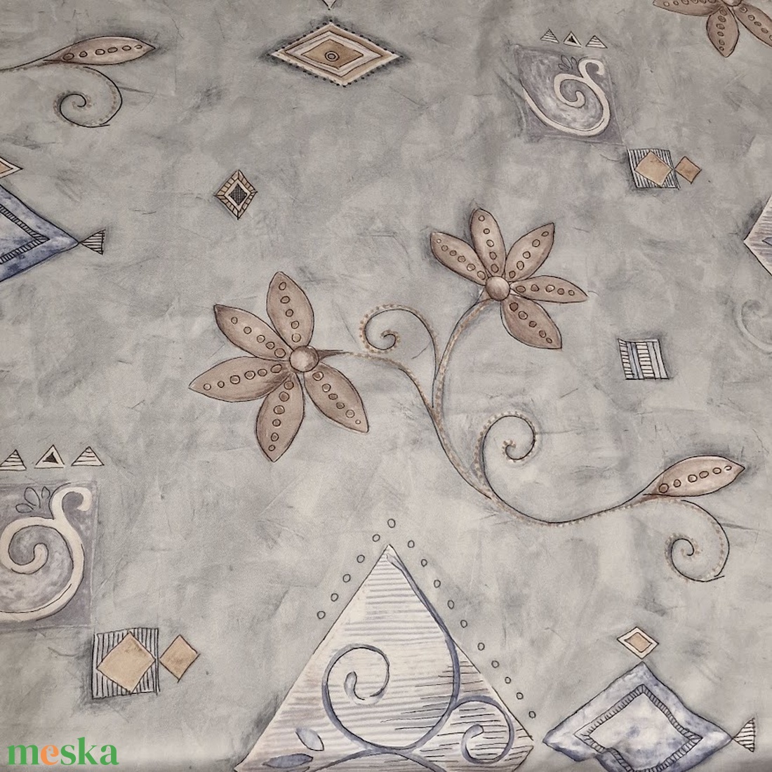 ANY35 - Transfertex Desing nyomtatott absztrakt (virágos, geometrikus) mintás szövet - kellékek & szerszámok - méteráru - vászon - pamutvászon - Meska.hu