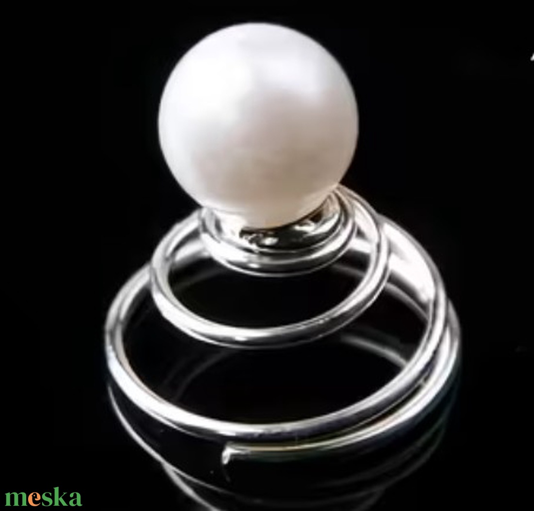 ESKÜVŐ HAD217 -  10mm-es gyöngyös hajrugó, csavaros hajdísz - esküvő - hajdísz - kontydísz & hajdísz - Meska.hu