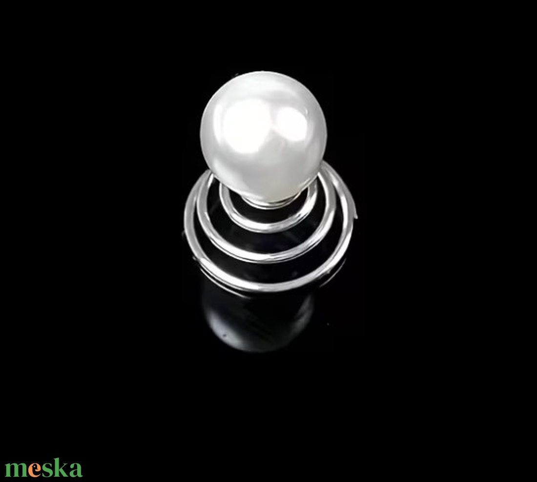 ESKÜVŐ HAD216 -  8mm-es gyöngyös hajrugó, csavaros hajdísz - esküvő - hajdísz - kontydísz & hajdísz - Meska.hu