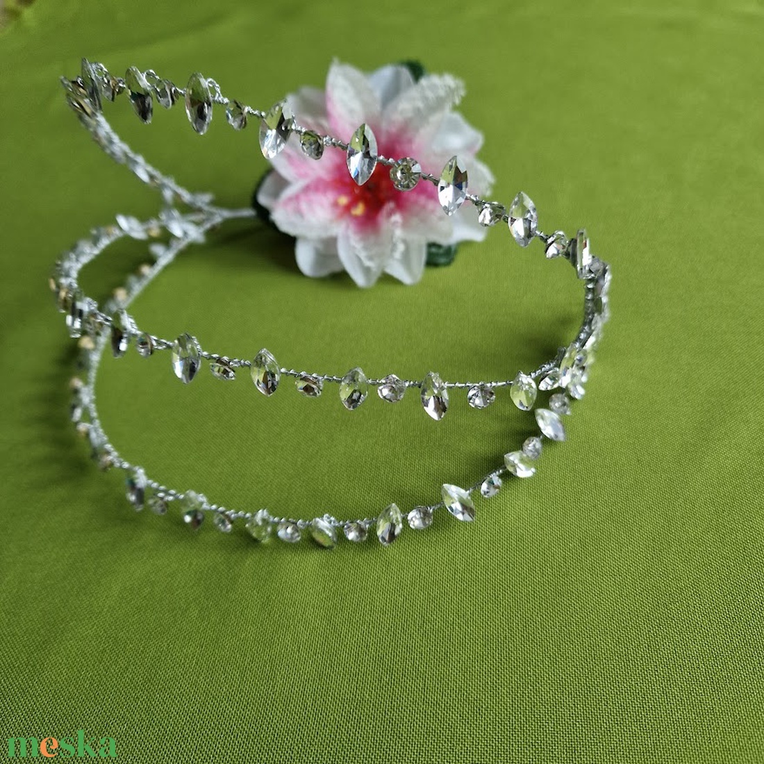 ESKÜVŐ HAD228 - Menyasszonyi kristályköves 3 soros hajpánt, hajdísz  - esküvő - hajdísz - hajpánt - Meska.hu