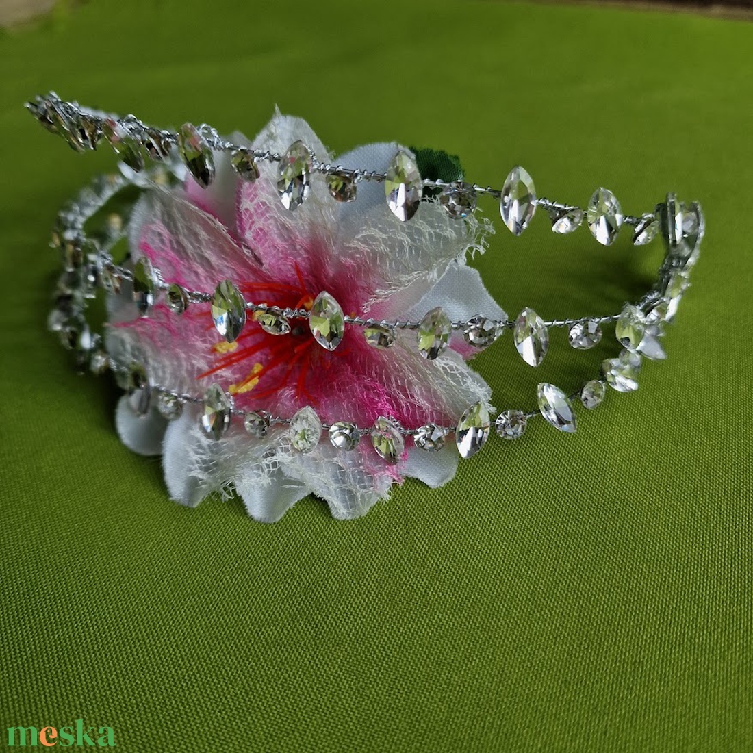 ESKÜVŐ HAD228 - Menyasszonyi kristályköves 3 soros hajpánt, hajdísz  - esküvő - hajdísz - hajpánt - Meska.hu