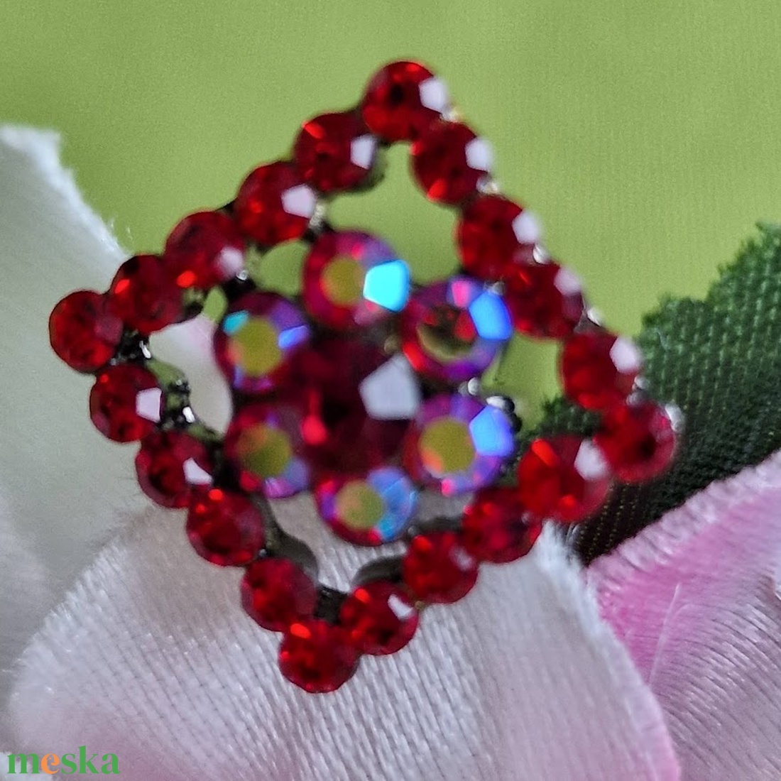 ESKÜVŐ HAD233 - Piros - borvörös és lila színű strasszköves hajtű - esküvő - hajdísz - hajtű - Meska.hu