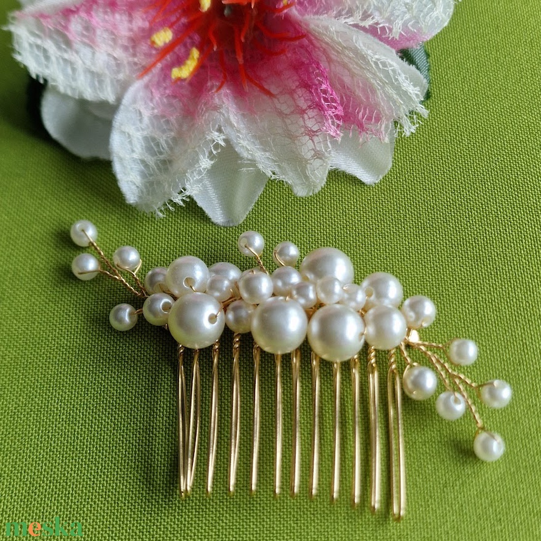 ESKÜVŐ HAD236 - Gyöngyös, ágacskás hajfésű, hajdísz - esküvő - hajdísz - fésűs hajdísz - Meska.hu