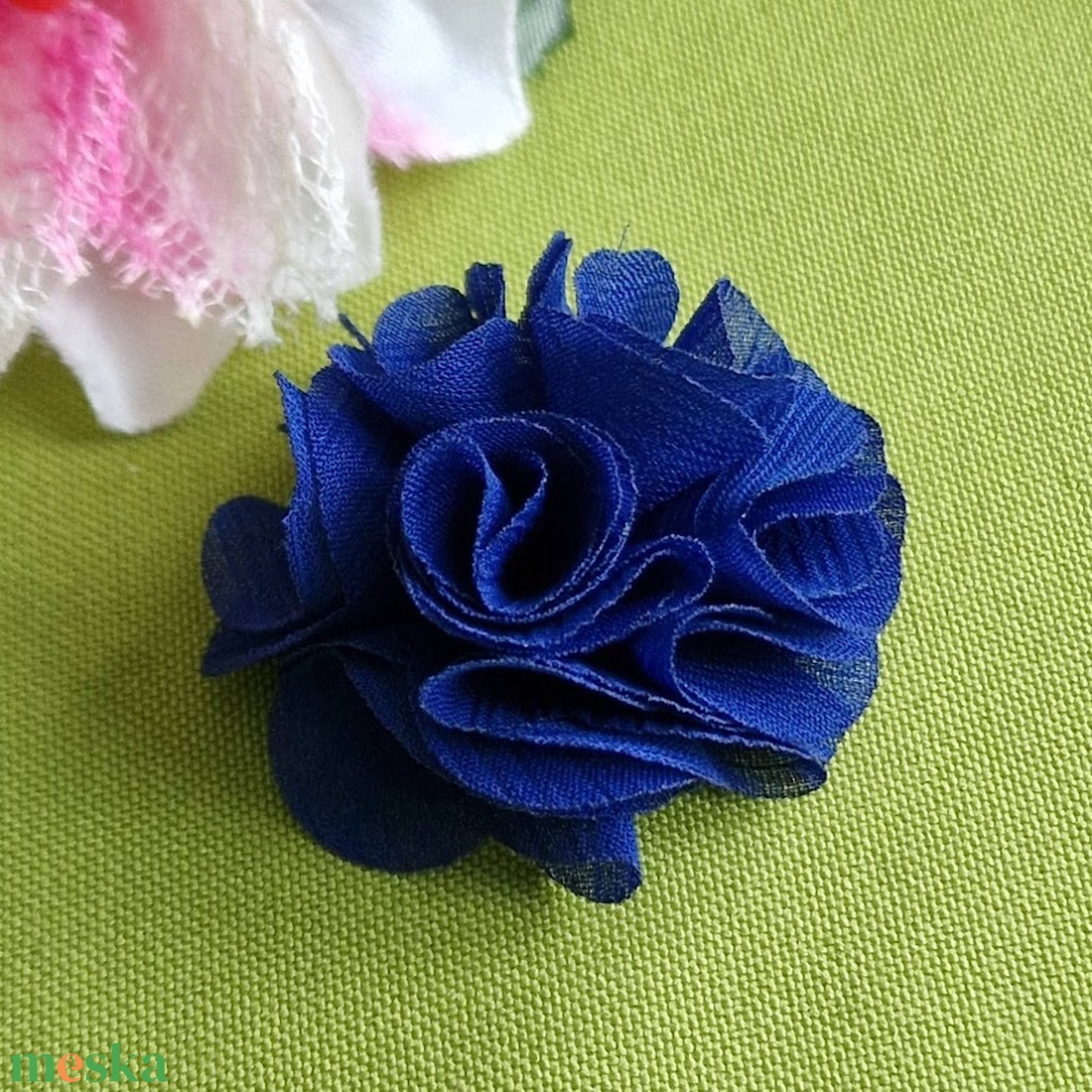 ESKÜVŐ ÉSZ18 - Királykék színű szett : fülbevaló + bross / kitűző / gyűrű - ékszer - ékszerszett - Meska.hu