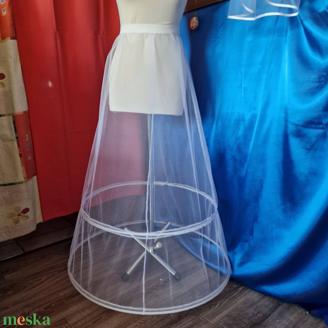 ESKÜVŐ ASZ02B - 2 körös (65+80cm) rugalmas fehér menyasszonyi alsószoknya, abroncs - esküvő - ruha - menyasszonyi ruha - Meska.hu