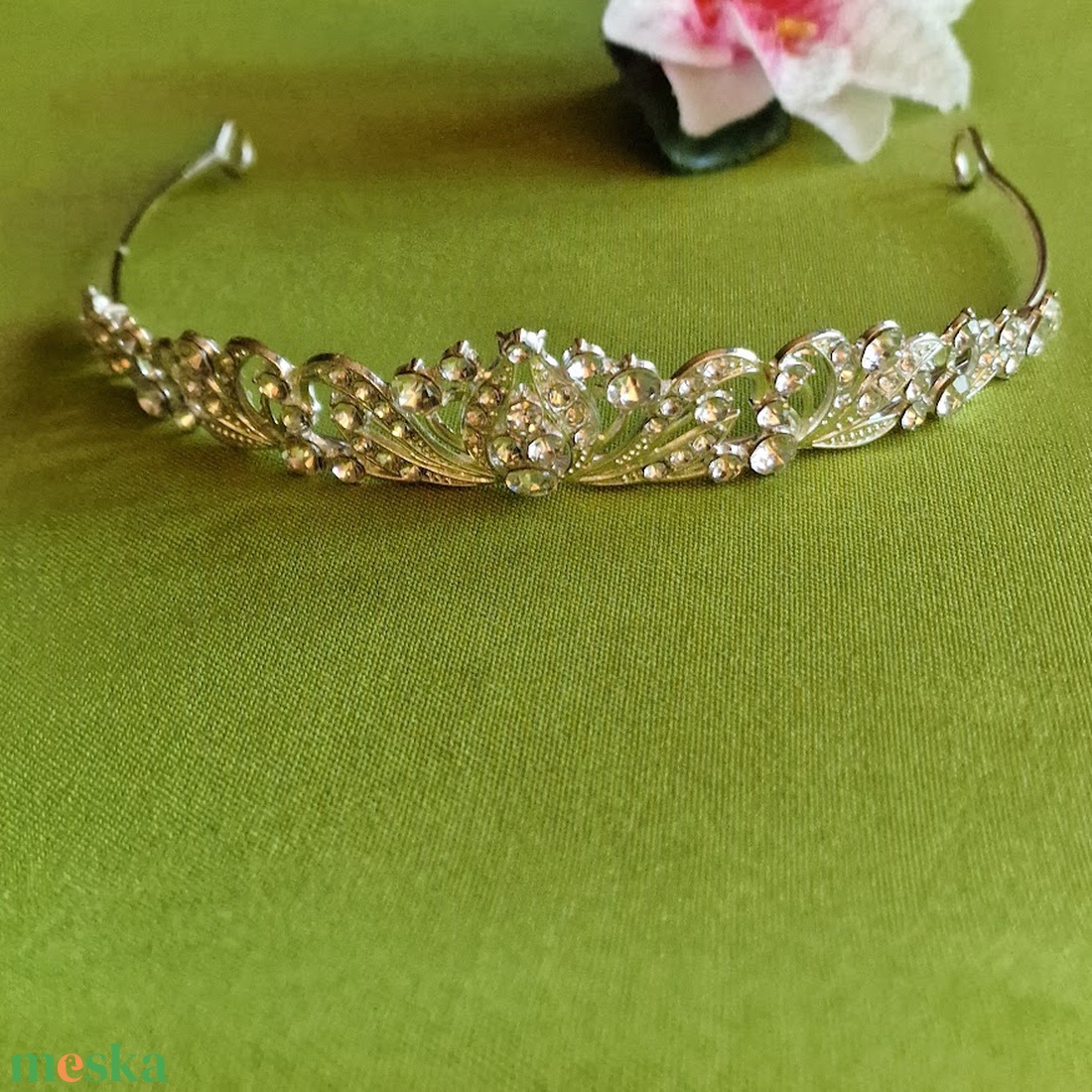 ESKÜVŐ HAD256 - 3,5cm magas Menyasszonyi Tiara, Korona, Hajdísz - esküvő - hajdísz - kontydísz & hajdísz - Meska.hu