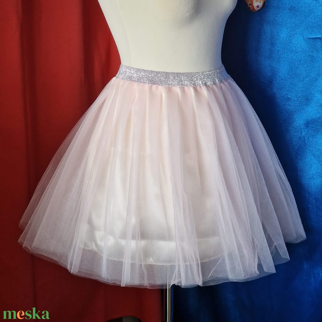 ESKÜVŐ ASZ93 - 4+1 rétegű 45cm-es tüll szoknya csilogós derékkal - esküvő - ruha - menyasszonyi ruha - Meska.hu