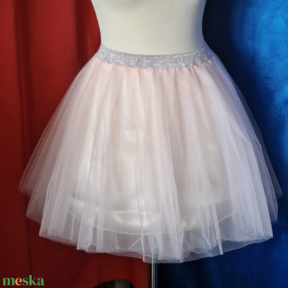 ESKÜVŐ ASZ93 - 4+1 rétegű 45cm-es tüll szoknya csilogós derékkal - esküvő - ruha - menyasszonyi ruha - Meska.hu