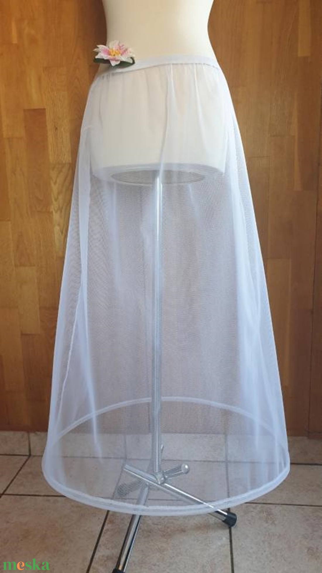 ESKÜVŐ ASZ01A - 1 körös rugalmas fehér menyasszonyi alsószoknya, abroncs, lépéskönnyítő - esküvő - ruha - menyasszonyi ruha - Meska.hu