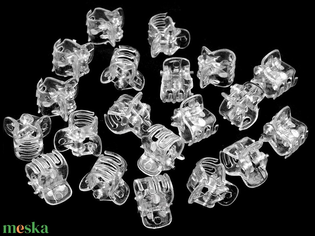 MAD12 - Átlátszó hajcsipesz, hajdísz alap 10x13mm - kellékek & szerszámok - ékszerkellék - hajcsat alap - Meska.hu