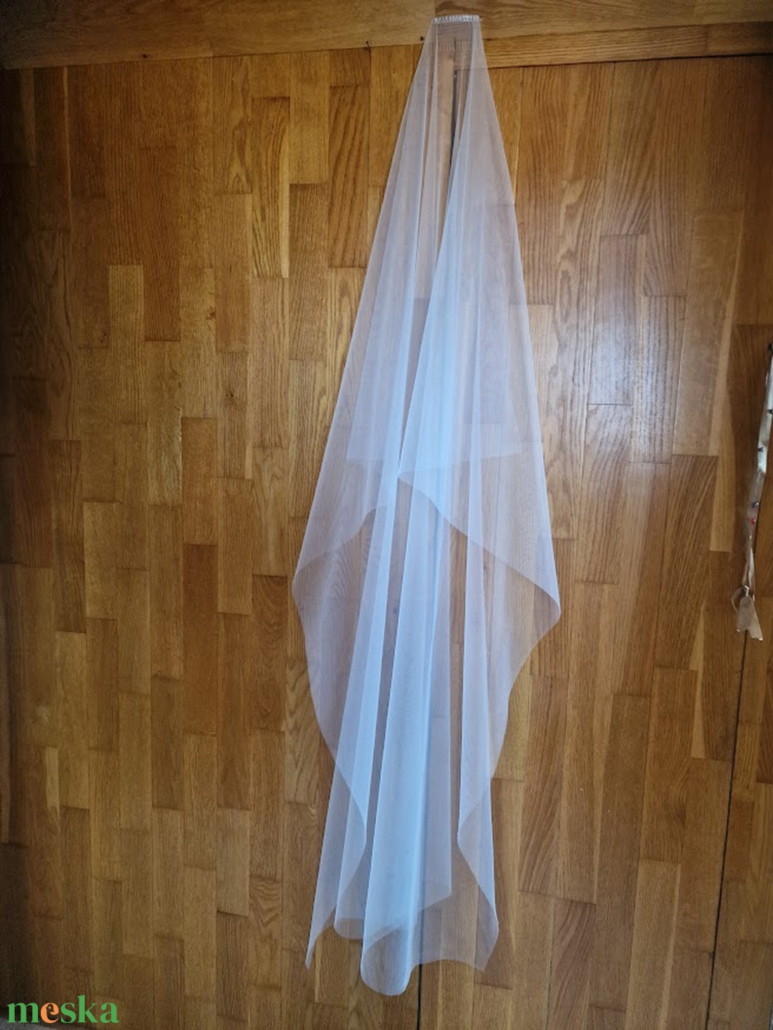 FTY130 - 1 rétegű, szegetlen, Hófehér menyasszonyi szögletes fátyol 150x150cm hófehér, ekrü - esküvő - kiegészítők - fátyol - Meska.hu
