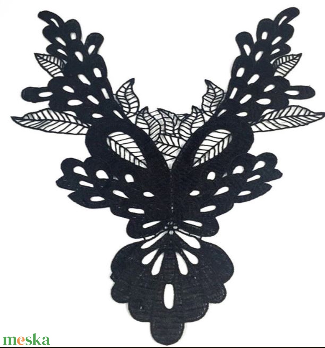 CSB01 - 48x34cm-es Fekete csipke betét - kellékek & szerszámok - rövidáru - szalag, pánt - csipke, csipkeszalag - Meska.hu