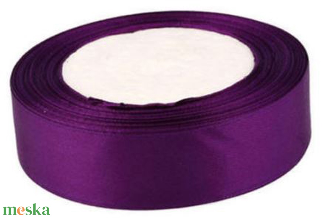 25SZS33 - 25mm-es szatén szalag - orchidea lila 33. - kellékek & szerszámok - méteráru - dekorációs alapanyag - Meska.hu