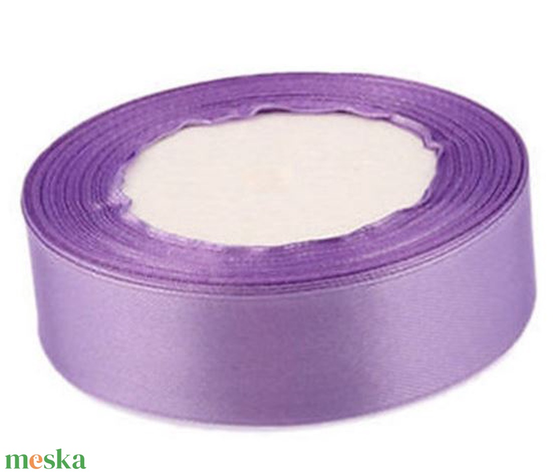 25SZS63 - 25mm-es szatén szalag � ibolyalila 63. - kellékek & szerszámok - méteráru - dekorációs alapanyag - Meska.hu