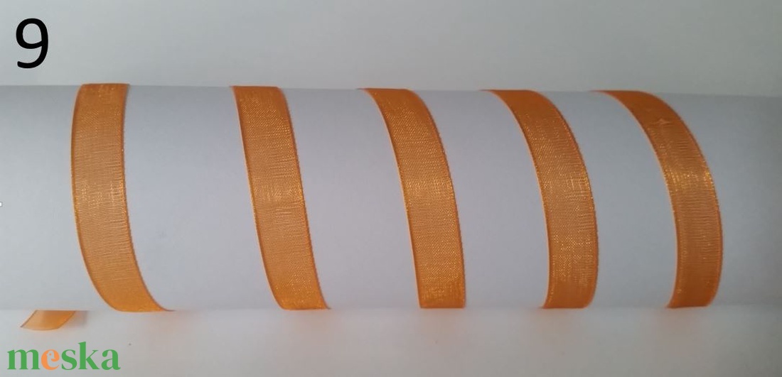 10SZO09 - 10mm-es organza szalag � narancs 9. - kellékek & szerszámok - méteráru - dekorációs alapanyag - Meska.hu