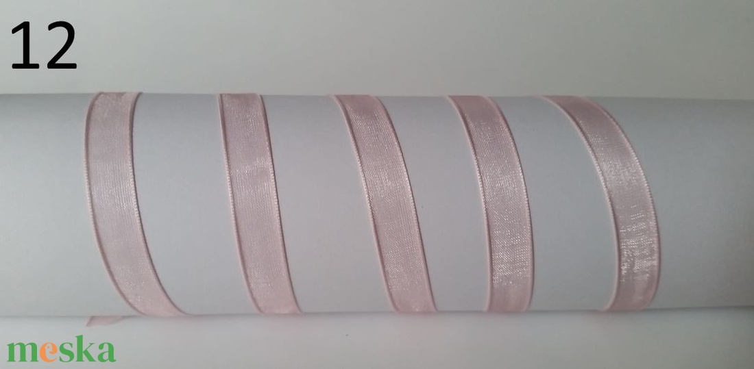 10SZO12 - 10mm-es organza szalag � lazacrózsaszín 12. - kellékek & szerszámok - méteráru - dekorációs alapanyag - Meska.hu