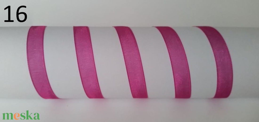 10SZO16 - 10mm-es organza szalag � sötétpink 16. - kellékek & szerszámok - méteráru - dekorációs alapanyag - Meska.hu