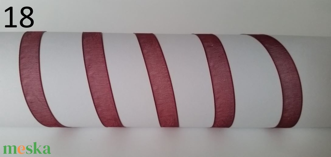10SZO18 - 10mm-es organza szalag � bordó 18. - kellékek & szerszámok - méteráru - dekorációs alapanyag - Meska.hu
