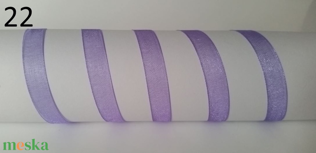 10SZO22 - 10mm-es organza szalag � ibolyalila 22. - kellékek & szerszámok - méteráru - dekorációs alapanyag - Meska.hu