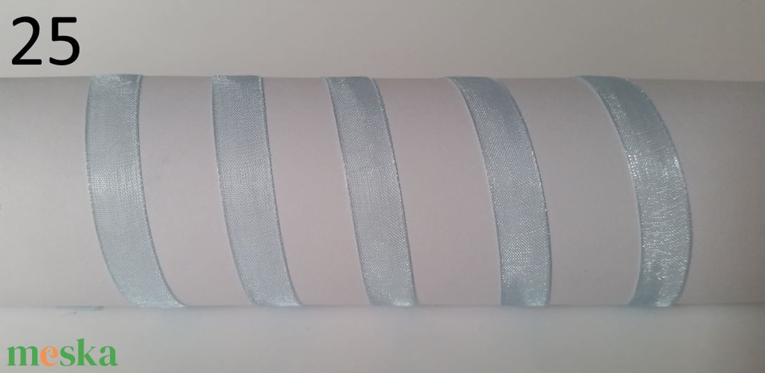 10SZO25 - 10mm-es organza szalag � babakék 25. - kellékek & szerszámok - méteráru - dekorációs alapanyag - Meska.hu