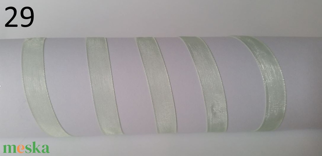 10SZO29 - 10mm-es organza szalag � halvány zöld 29. - 540cm - kellékek & szerszámok - méteráru - dekorációs alapanyag - Meska.hu