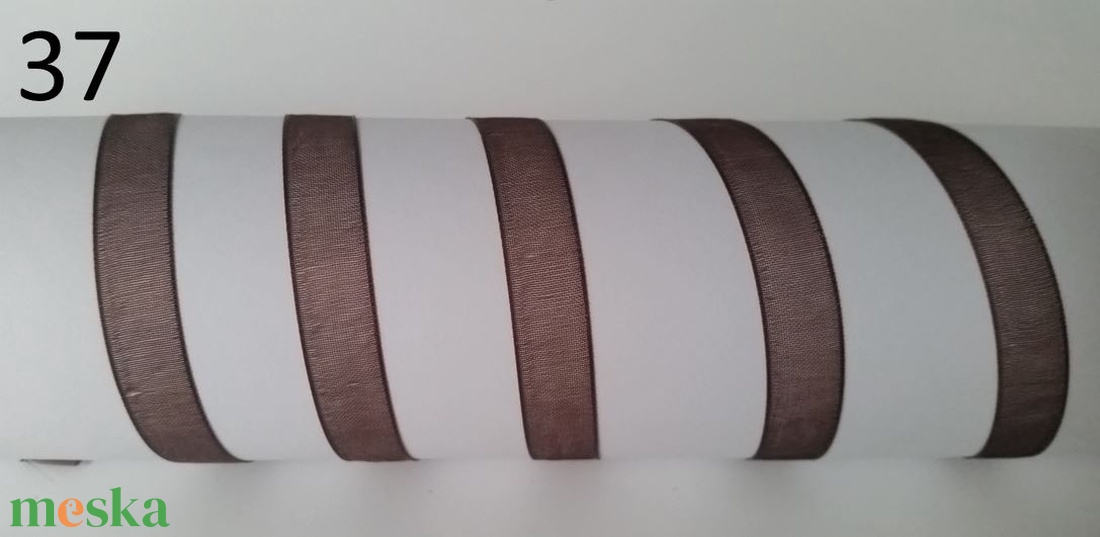10SZO37 - 10mm-es organza szalag � sötétbarna 37. - kellékek & szerszámok - méteráru - dekorációs alapanyag - Meska.hu