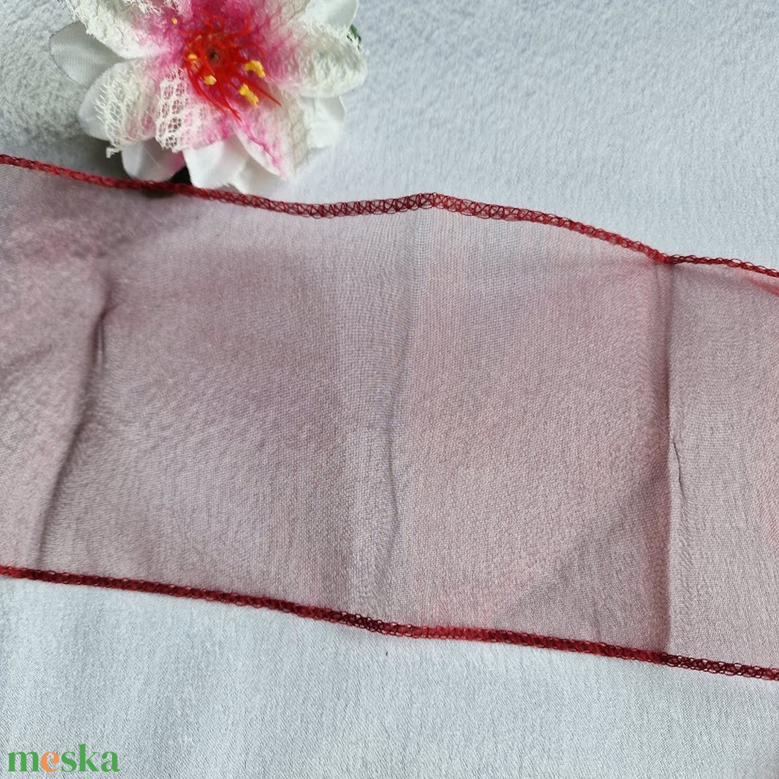 110mm-es bordó organza szalag 140cm - kellékek & szerszámok - méteráru - dekorációs alapanyag - Meska.hu