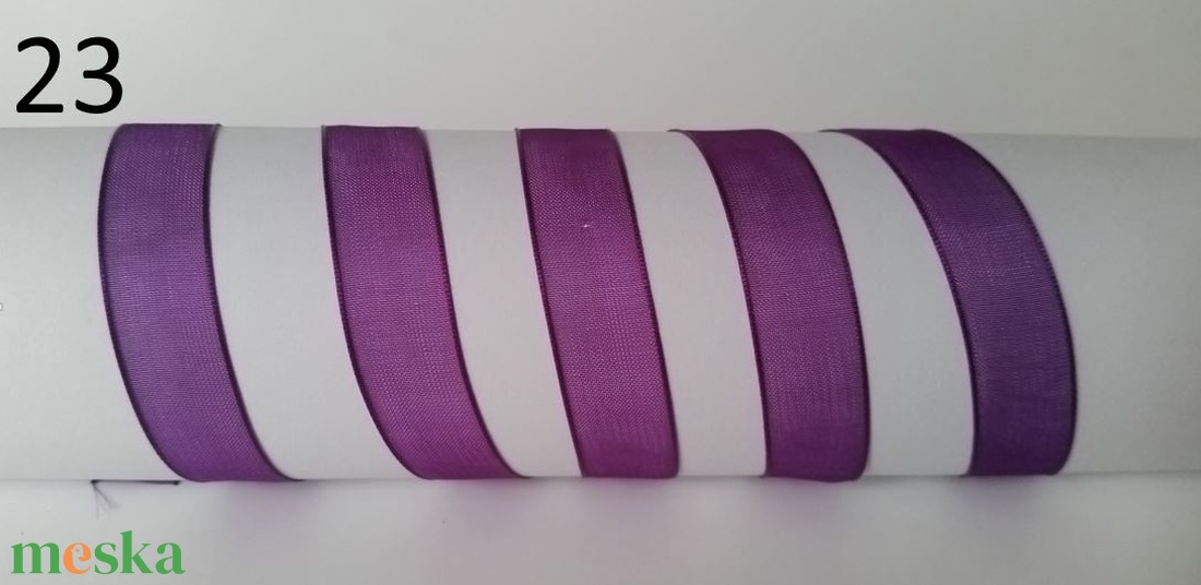 14SZO23 - 14mm-es organza szalag � orchidealila 23. � 395cm - kellékek & szerszámok - méteráru - dekorációs alapanyag - Meska.hu