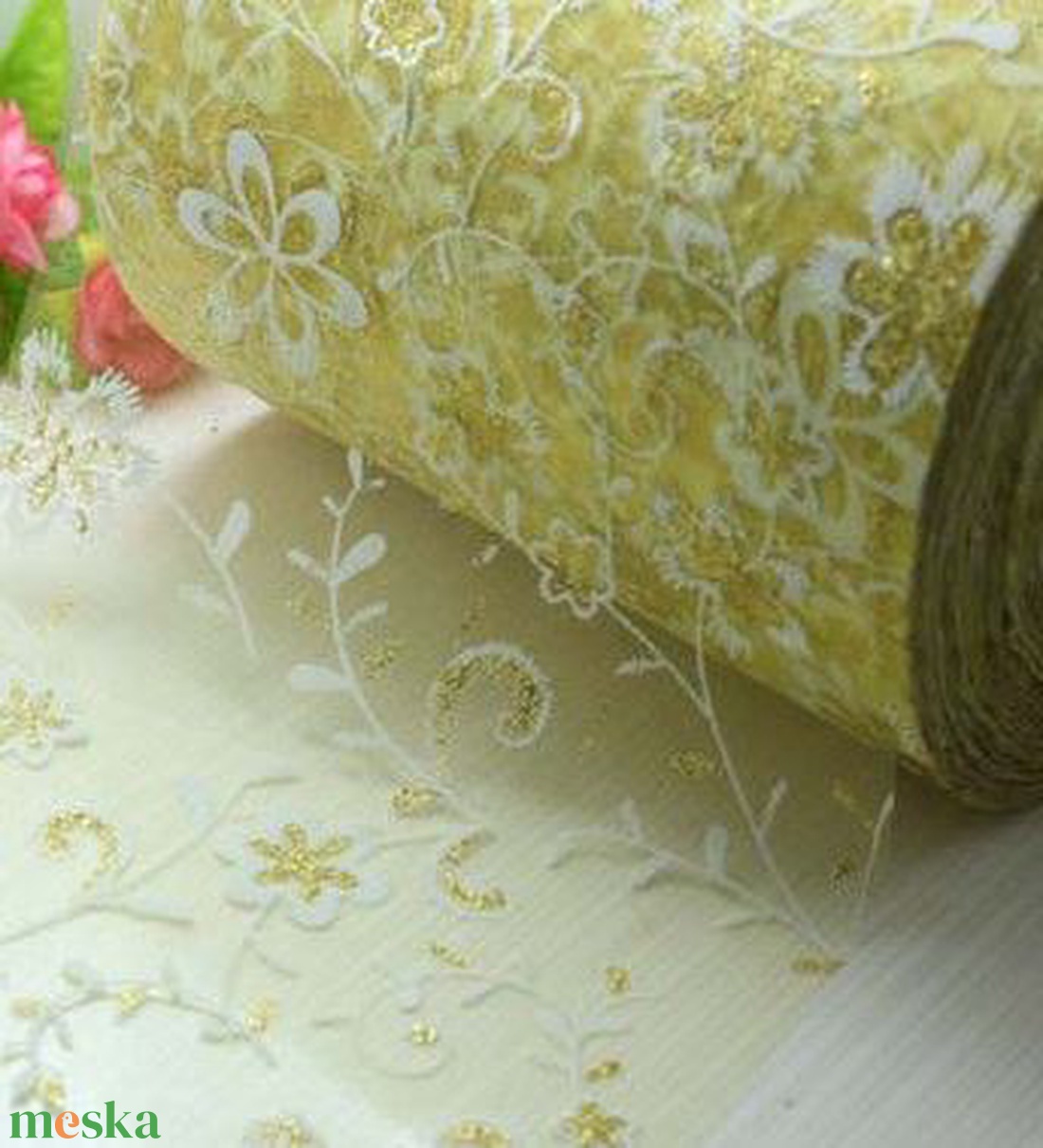 14SZO23 - 14mm-es organza szalag � orchidealila 23. � 395cm - kellékek & szerszámok - méteráru - dekorációs alapanyag - Meska.hu