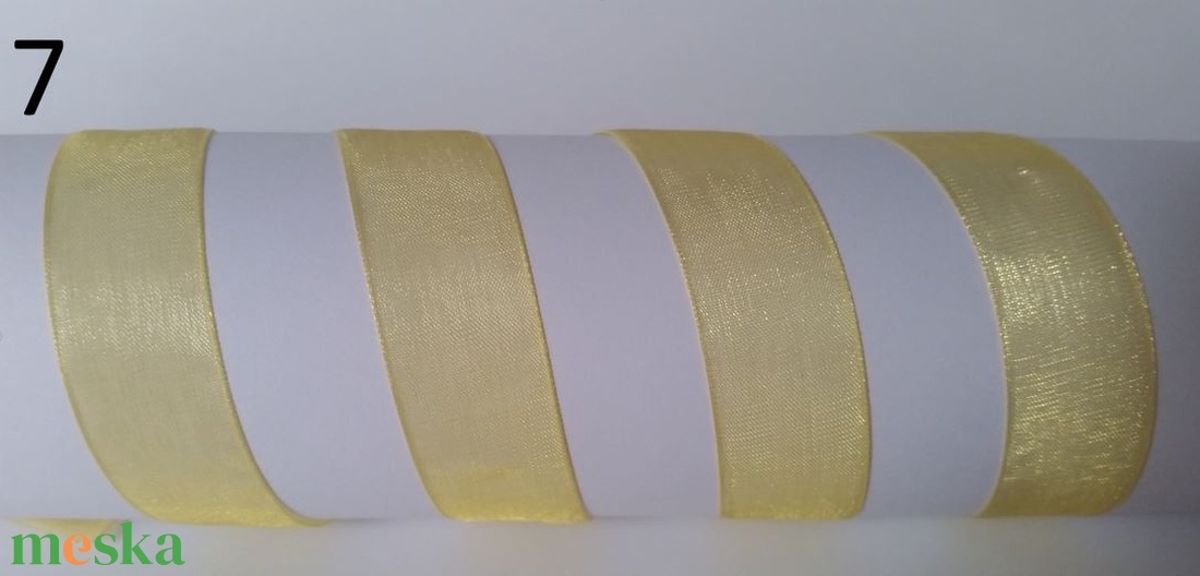 20SZO07 - 20mm-es organza szalag � citromsárga 7. - kellékek & szerszámok - méteráru - dekorációs alapanyag - Meska.hu